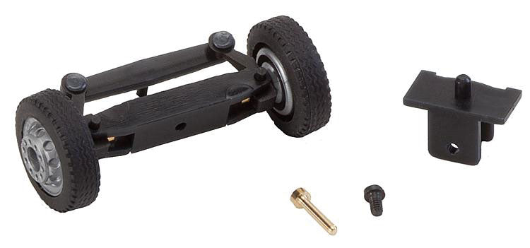 Front Axle Steering Mechanism w/Wheels - Assembled - Car System -- Fits Vivil Buses, Less Magnet Steering Bar