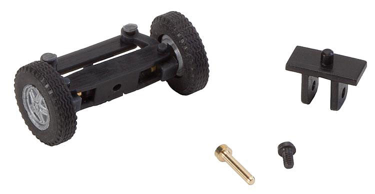 Front Axle Steering Mechanism w/Wheels - Assembled - Car System -- Fits TT Scale Buses, Less Magnet Steering Bar