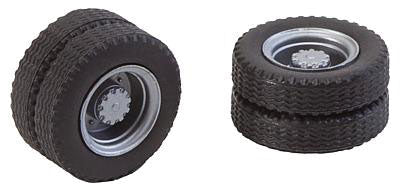 Dually Truck Tires & Rims - Car System -- Fits Powered Herpa Trucks & Buses