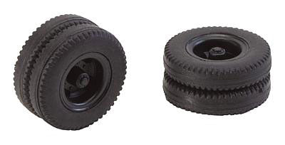 Dually Truck Tires & Rims - Car System -- Fits Powered Brekina MAN Trucks