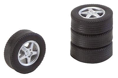 Tires & Rims - Car System -- Fits Wiking VW Touareg, Herpa Porsche Cayenne & City Tourist Train Starter S