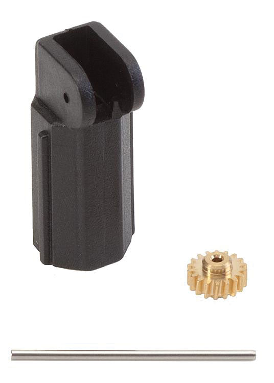 Motor Bracket, 15/16"  24mm Axle & Gear - Car System -- Fits 1/4"  7mm Diameter Motor, Module 0.3 Z18