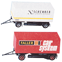 Car System Self-Propelled, Battery Powered Vehicle -- 4-Wheel Trailer Set Schenker & Faller Car System