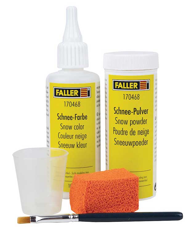 Snow Set -- Snow Paint, Powder, Mixing Cup, Sponge & Brush 3.38oz. 100ml