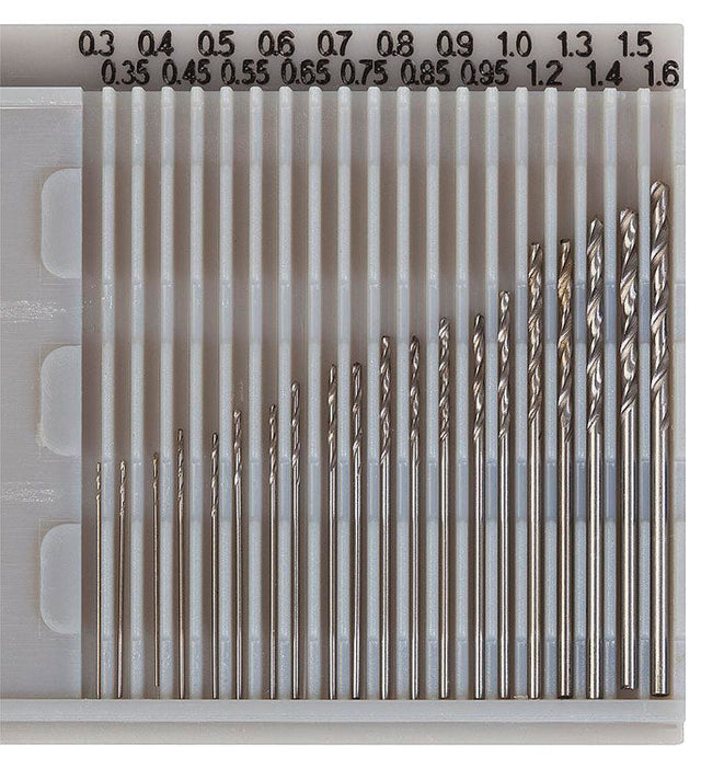 Drill Set -- 20 Pieces .010 - .060"  .3 to 1.6mm