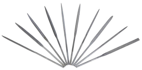 Needle File Set -- 10-Piece Set, Each: 4-5/16"  11cm Long