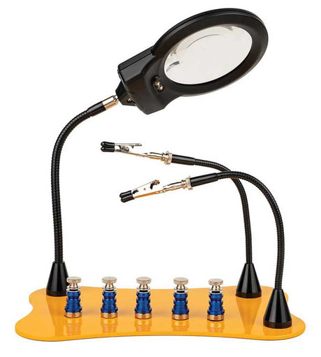Soldering and Work Station -- With Magnifying Lamp & Magnetic Holders (3 AAA Batteries Not Included)