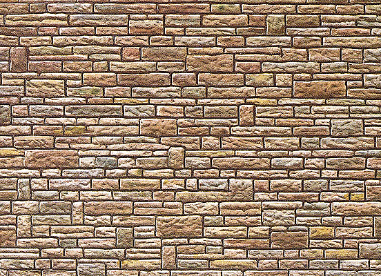 Embossed Panel Building Material Sheet -- Cut Stone (brown)