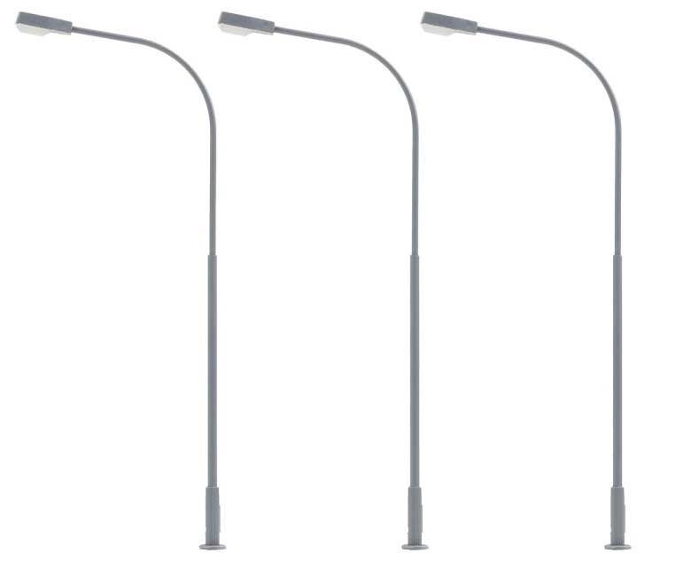 LED Streetlight -- Single-Arm Curved Mast, 3-11/16"  9.4cm Cool White pkg(3)