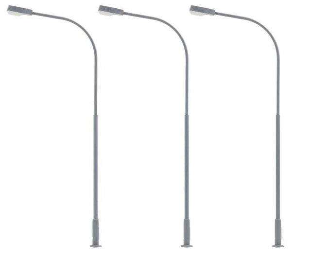 LED Streetlight -- Single-Arm Curved Mast, 3-11/16"  9.4cm Cool White pkg(3)