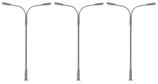 LED Streetlight -- Double-Arm Curved Mast, 3-11/16"  9.4cm Cool White pkg(3)