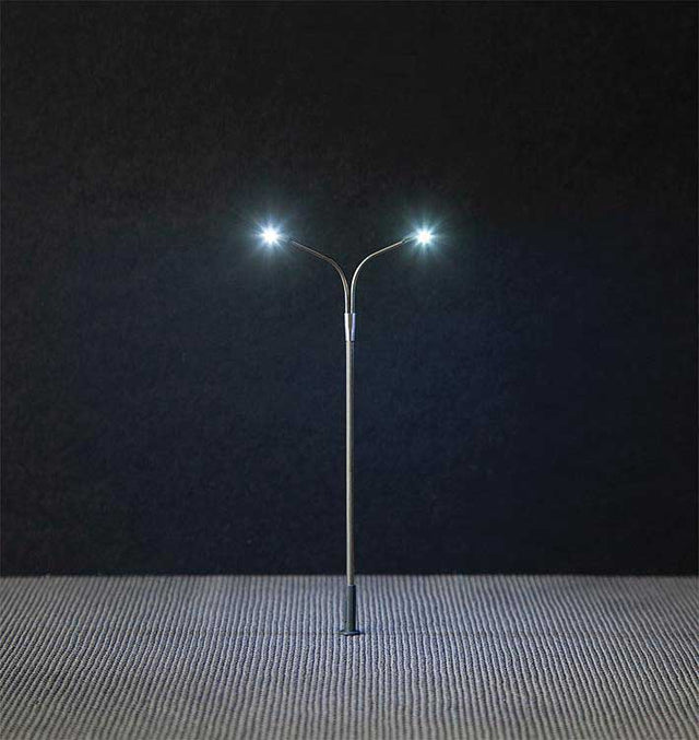 Double Whip-Style LED Street Light -- 3-15/16"  10cm Tall