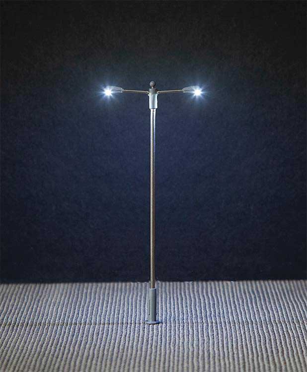 Pole-Mast Double-Arm LED Street Light -- 3-11/16"  9.3cm Tall
