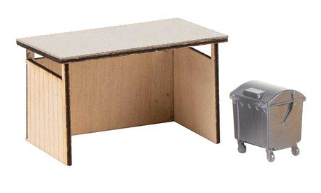 Dumpster-Dustbin Shed -- Laser-Cut Kit - 1-9/16 x 1 x 1"  4 x 2.5 x 2.5cm-2