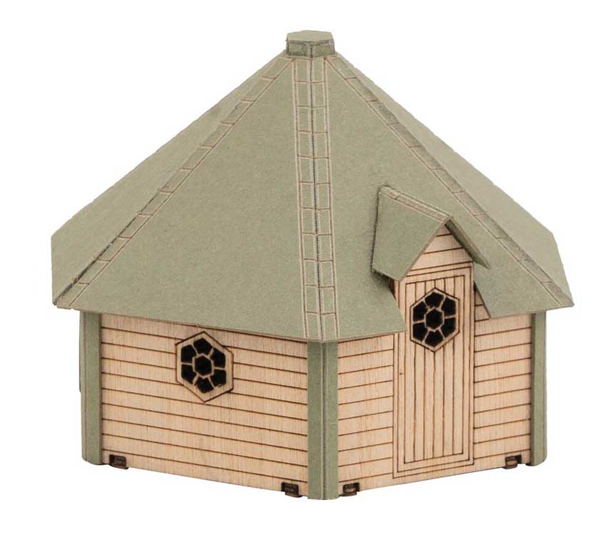 Hexagonal Garden Sauna -- Laser-Cut Wood Kit - 2-3/16 x 1-15/16 x 1-1/2" 5.6 x 4.9 x 3.9cm-1