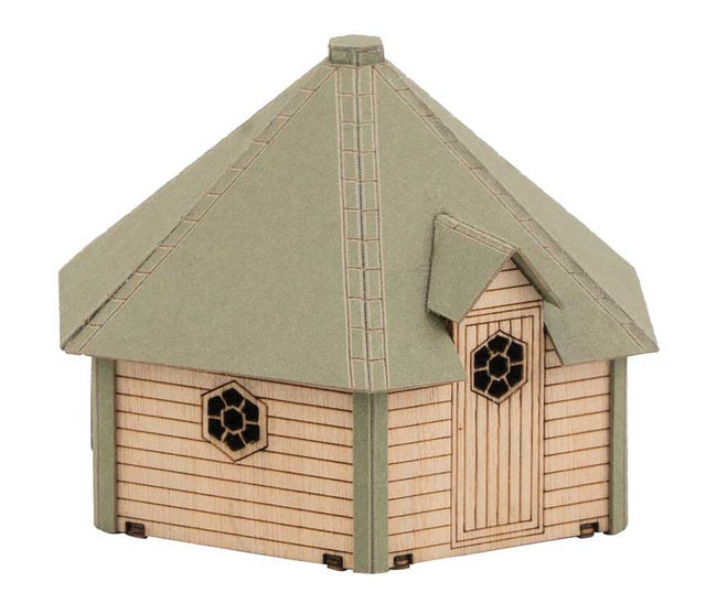 Hexagonal Garden Sauna -- Laser-Cut Wood Kit - 2-3/16 x 1-15/16 x 1-1/2" 5.6 x 4.9 x 3.9cm-1