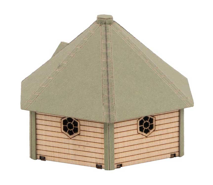 Hexagonal Garden Sauna -- Laser-Cut Wood Kit - 2-3/16 x 1-15/16 x 1-1/2" 5.6 x 4.9 x 3.9cm-2