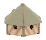 Hexagonal Garden Sauna -- Laser-Cut Wood Kit - 2-3/16 x 1-15/16 x 1-1/2" 5.6 x 4.9 x 3.9cm-2
