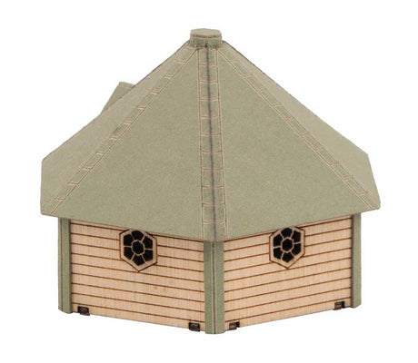Hexagonal Garden Sauna -- Laser-Cut Wood Kit - 2-3/16 x 1-15/16 x 1-1/2" 5.6 x 4.9 x 3.9cm-2