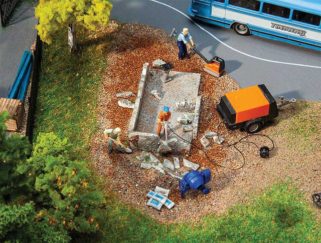 Construction Machine Set -- Concrete Mixer, Vibrator and Compressor-1