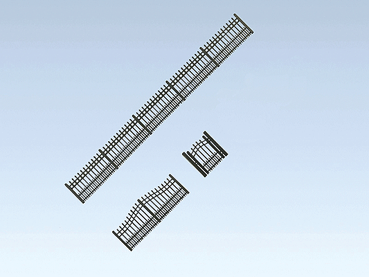 Iron Garden Fence -- 26-15/16"  68.4cm Total Length