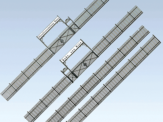 Iron Fence with Gate -- Kit - 49-15/16"  104cm Total Length