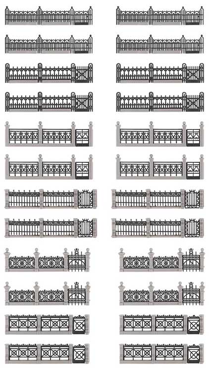 Wrought-Iron Fence w/Pillars -- 5 Different Styles-2
