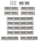 Concrete Wall with Iton Grates -- Total Length 59-1/16"  150cm, 1"  2.6cm Tall-2