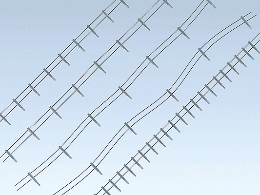 Iron Fence w/Concrete Posts -- 4m Steel Wire, 80 Concrete Pillars