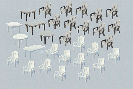 6 Tables & 24 Patio Chairs