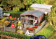 Garden w/Summer House - Kit (Plastic w/Scenery Materials) -- 4-1/8 x 2-7/8 x 1-1/4"  10.5 x 7.4 x 3.2cm