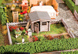 Garden w/Small Garden House - Kit (Plastic w/Scenery Materials) -- 4-1/8 x 2-7/8 x 1-1/4"  10.5 x 7.4 x 3.2cm