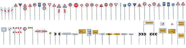 European Traffic Signs -- Over 50 Different Signs