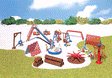 Playground Accessories - Kit -- Includes Tire Swing, Swing Set, Slide, Sandpit, Monkey Bars & 6 More Apparatus