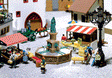Fountain w/Figure -- 1-5/8 x 1-5/8"  4.3 x 4.3cm