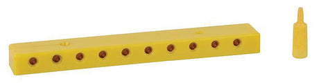 Low-Voltage Distribution Terminal (Plate) -- 10 Sockets and Plugs, 3/32"  2.5mm (yellow)-1