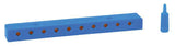 Low-Voltage Distribution Terminal (Plate) -- 10 Sockets and Plugs, 3/32"  2.5mm (blue)-2