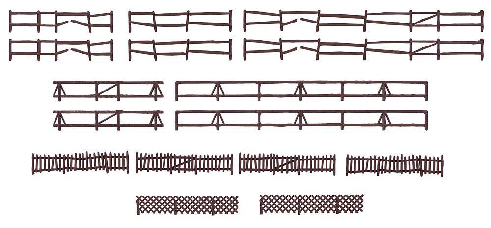 Garden and Field Fences -- 4 Different Styles, Total Length 117cm-2