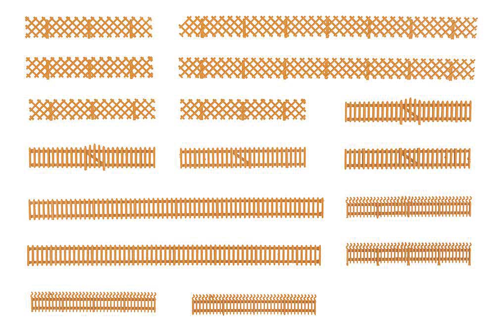 Garden Fences - 3 Styles -- Total Scale Height: 46"  117cm-2