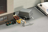 Small Car Covered Trailer - Assembled -- Gray-1