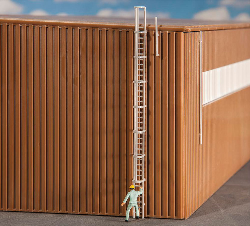 Cage Fire Ladder w/Railing -- 4-3/16"  10.6cm Tall
