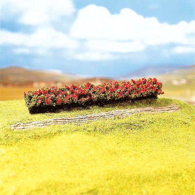 Premium Hedges pkg(3) -- Blooming - Red 6-3/8 x 1 x 3/4"  16 x 2.5 x 2cm
