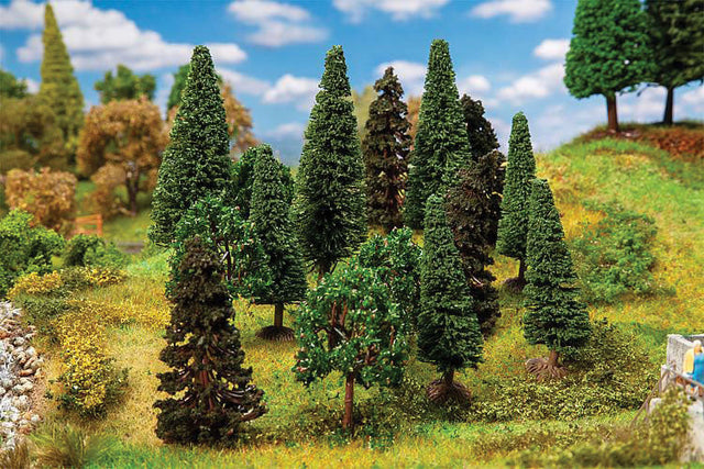 Forest Tree Assortment -- 2-3/4"  7cm to 3-5/8"  9cm Tall pkg(15)