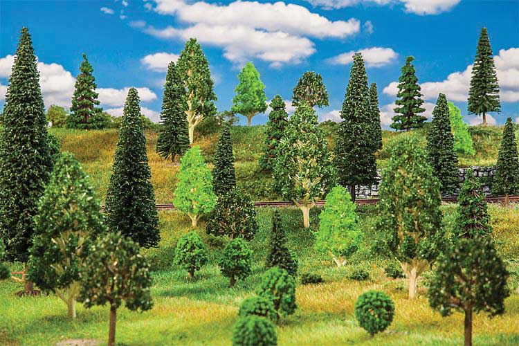 Mixed Forest Trees -- 1-3/8 to 5-7/8"  3.5 to 15cm Tall pkg(25)