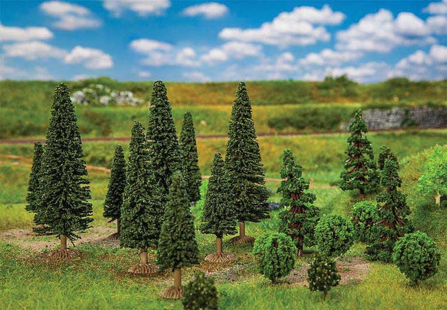 Mixed Forest Trees -- 1-3/8 to 3-1/2"  3.5 to 9cm Tall pkg(25)