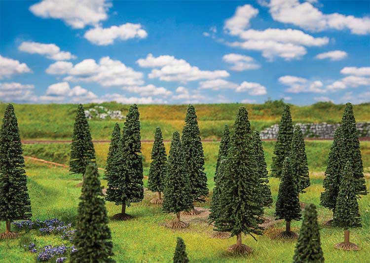Fir Trees -- 2 to 3-1/2"  5 to 9cm Tall pkg(25)