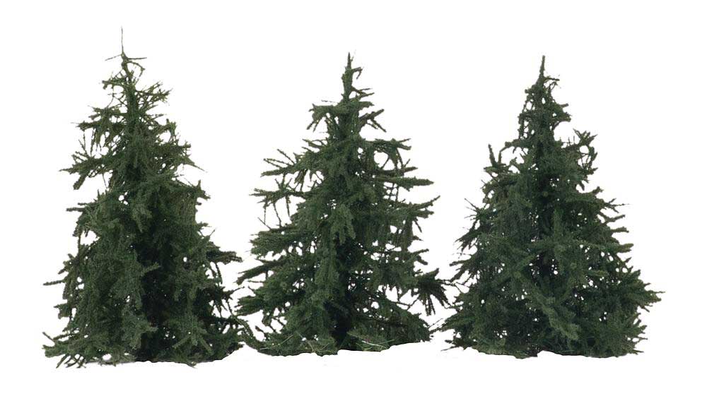 Fir Trees -- 3-3/8"  10cm Tall pkg(3)-2