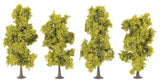 Deciduous Trees -- Light Green, 3-9/16 - 4-5/16" 9 - 11cm Tall, pkg(4)-2