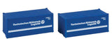 20' Container 2-Pack - Ready to Run -- THW (blue, white, German Lettering)-1