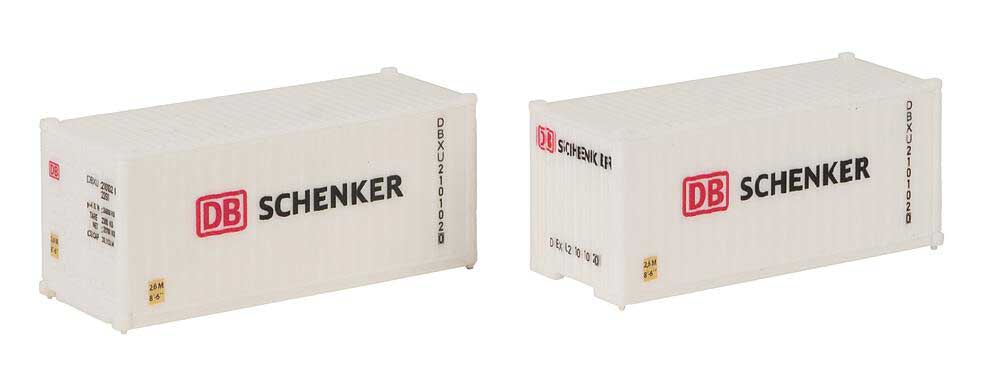 20' Container 2-Pack -- DB Schenker (white, black, red)-2